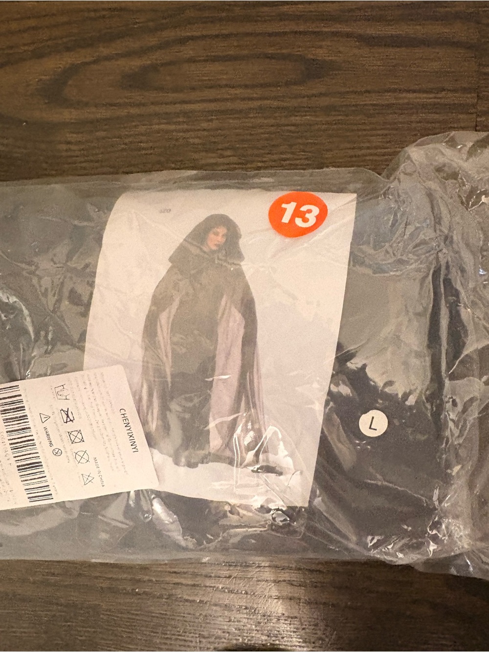Black Adult Hooded Cloak Costume - Brand Unknown Witch-Wizard-Vampire Large